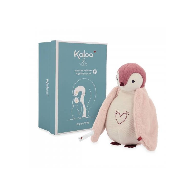 PELUCHE VEILLEUSE MANCHOT ROSE