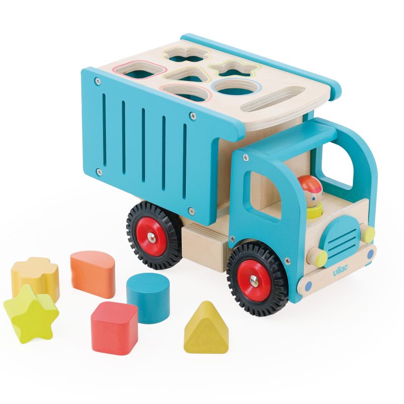 Camion de tri d’éveil en bois
