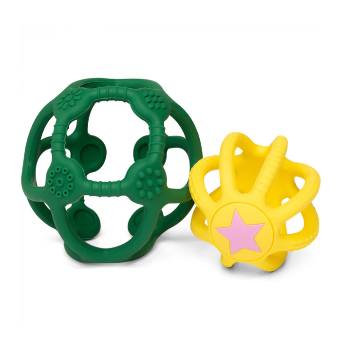 LITTLE L - BALLES SENSORIELLES JAUNE ET VERTE