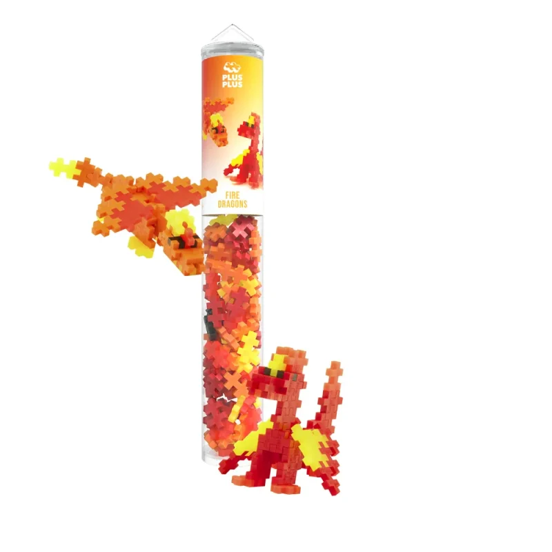 PLUS PLUS - TUBE DRAGONS DE FEU (100 PCS)