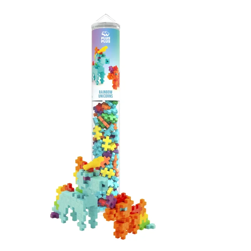 PLUS PLUS - TUBE LICORNES ARC-EN-CIEL (100 PCS)