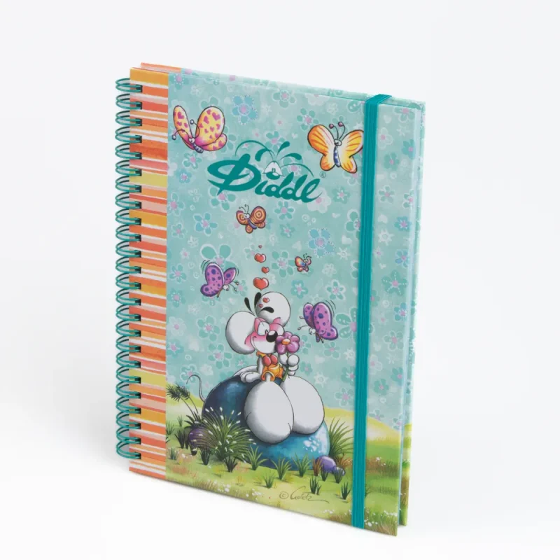 Cahier à spirale A5 à élastique Diddl
