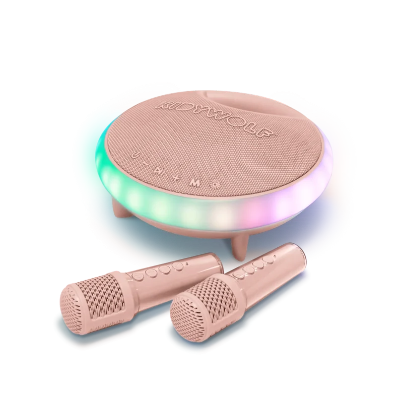 KIDYKARAOKE Enceinte karaoke avec 2 microphones rose